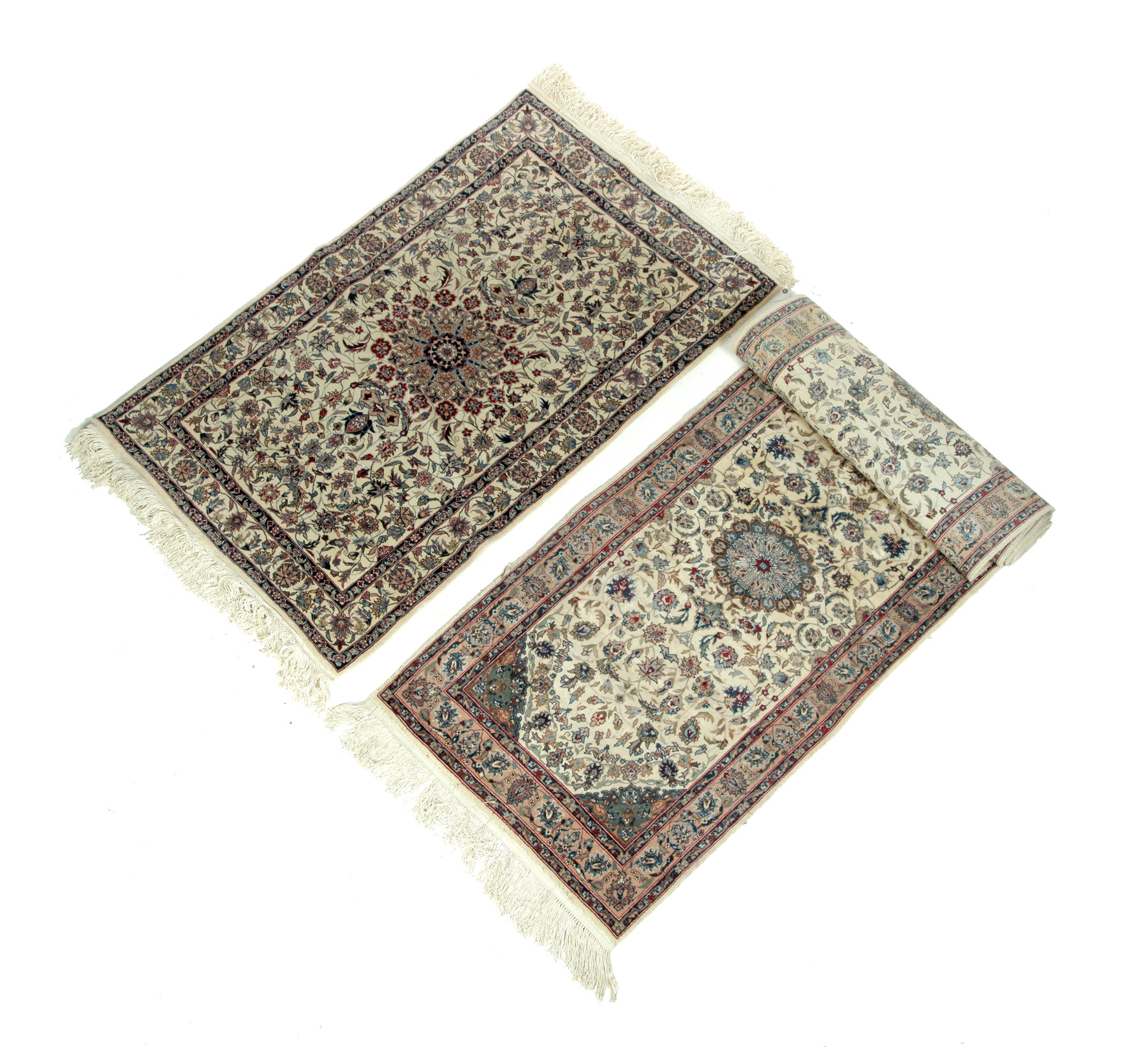 Appraisal: TWO ORIENTAL RUGS Second half- th century Similar floral patterns