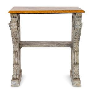 Appraisal: A Decorative Faux Marble Console Table TH CENTURY Height x