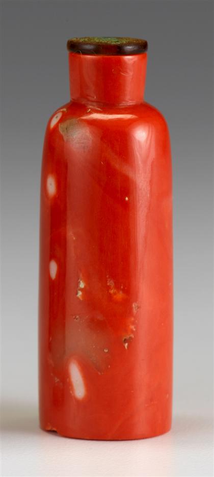 Appraisal: Chinese coral snuff bottle qianlong four character mark th century