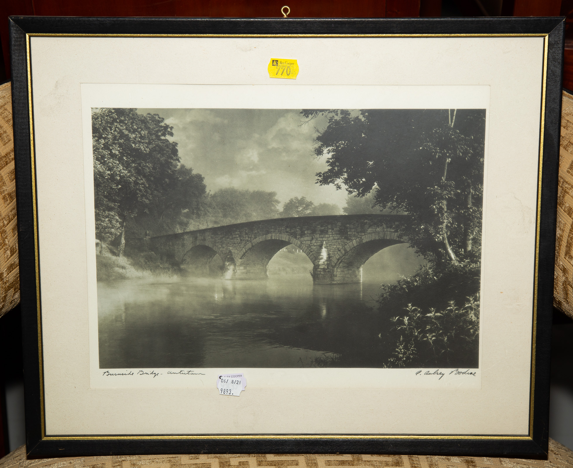 Appraisal: FRAMED A A BODINE PHOTO OF BURNSIDE BRIDGE The focal