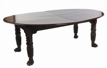 Appraisal: A mid th century Anglo Indian hardwood dining table the