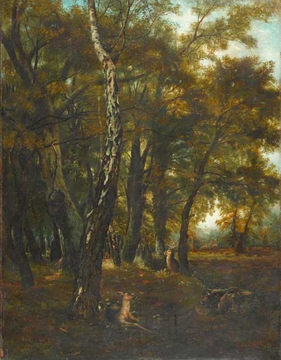 Appraisal: COURBET GUSTAVE Ornans - La Tour-de-Peilz circle of Sous bois