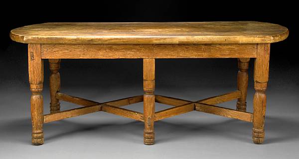 Appraisal: A Spanish Baroque walnut and pine center table incorporating th