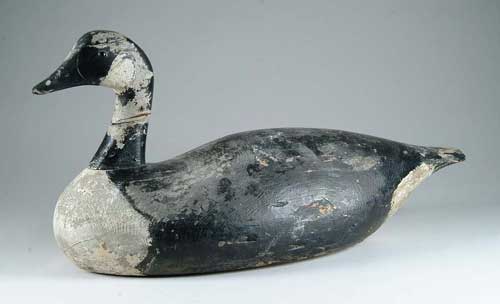 Appraisal: GOOD PAINTED CANADIAN GOOSE DECOY Possibly by Joe Lincoln Nicely