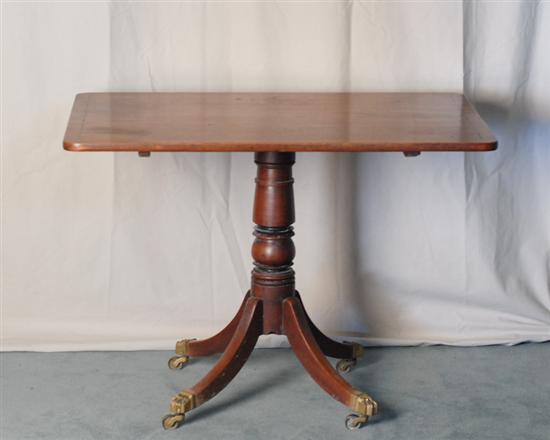 Appraisal: A Regency Tilt-top Mahogany Breakfast Table the rectangular top having