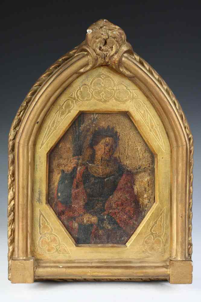 Appraisal: OIL ON STONE - Old Masters Portrait of Female Saint