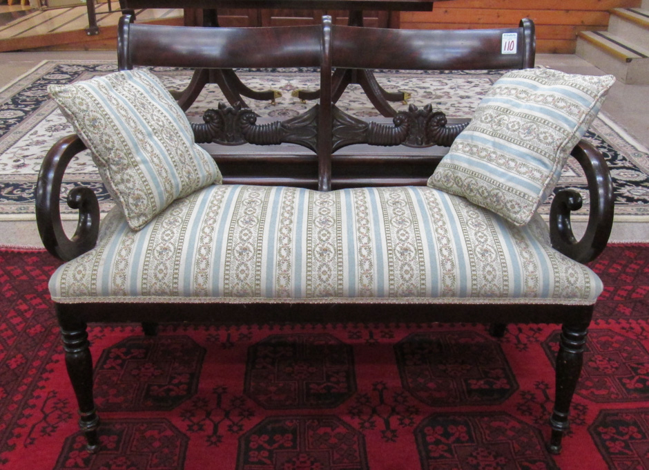 Appraisal: LATE FEDERAL STYLE MAHOGANY DOUBLE CHAIR BACK SETTEE American th