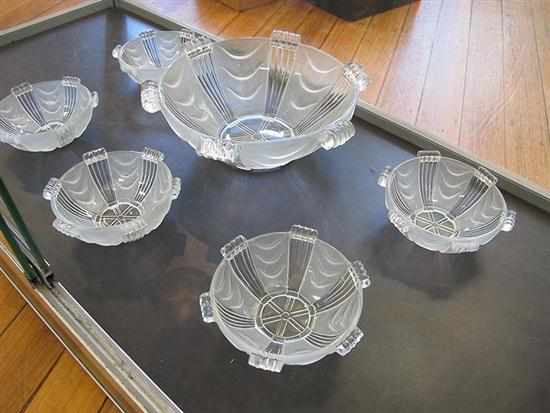 Appraisal: SIX PIECE GLASS DESSERT SET