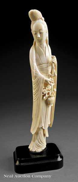 Appraisal: A Chinese Ivory Figure of a Beautiful Maiden elegant standing