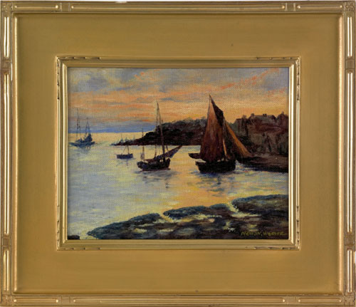 Appraisal: Nell Walker Warner American - oil on board harbor scene