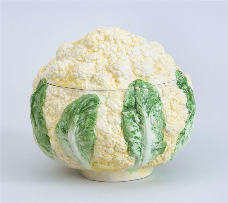 Appraisal: ITALIAN MAJOLICA CAULIFLOWER-FORM TUREEN AND COVER Marked in underglaze black