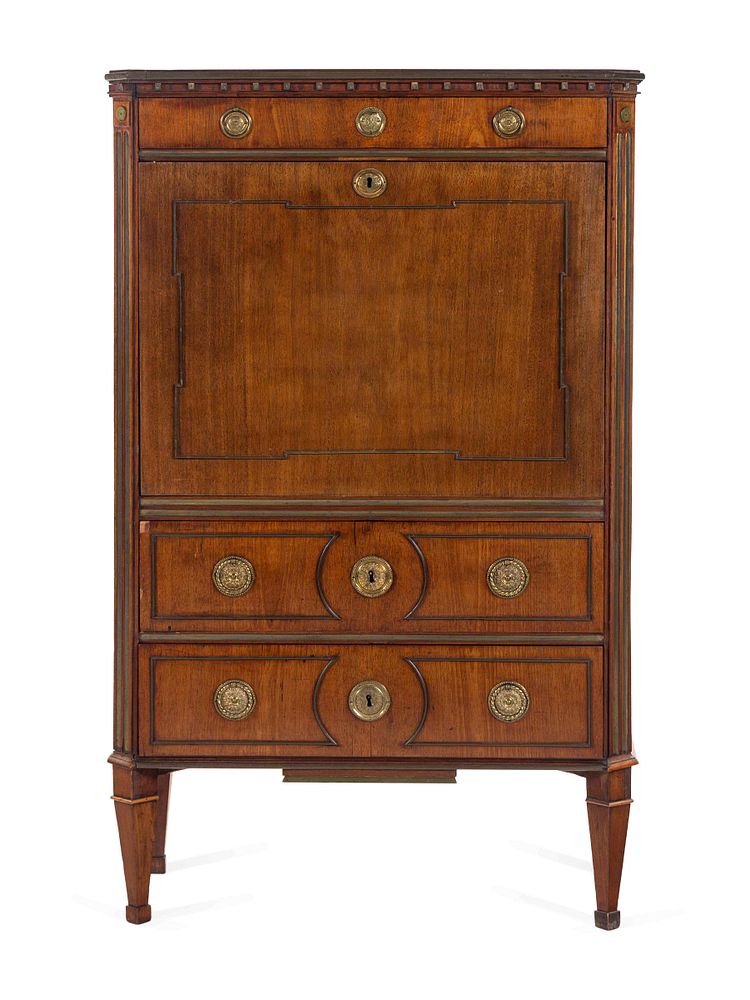 Appraisal: A Directoire Brass Mounted Mahogany Secretaire a Abattant A Directoire