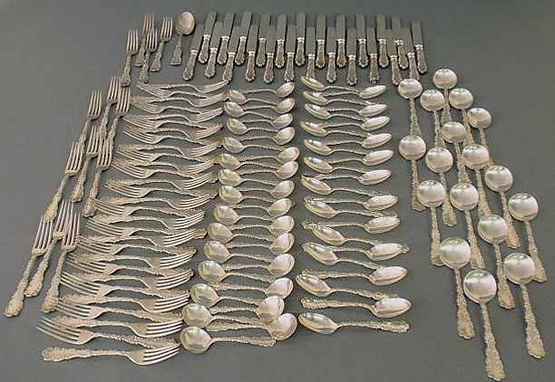 Appraisal: Sterling silver flatware service for twelve by Wallace in the