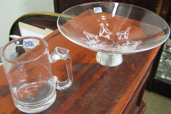 Appraisal: TWO AMERICAN SIGNED STEUBEN ART CRYSTAL OBJECTS One is a