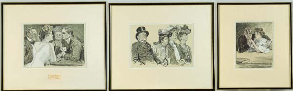 Appraisal: CHARLES DANA GIBSON American - THREE FRAMED PRINTS Each copyrighted