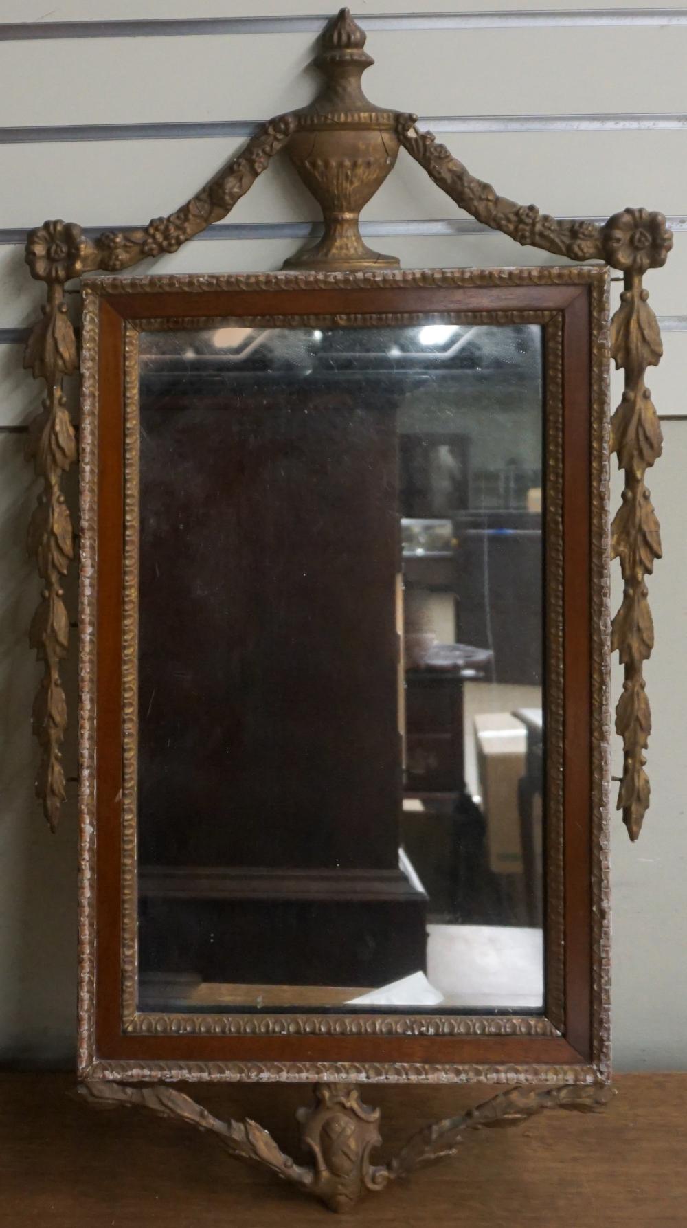 Appraisal: GEORGE III STYLE PARTIAL GILT MAHOGANY MIRROR X IN X