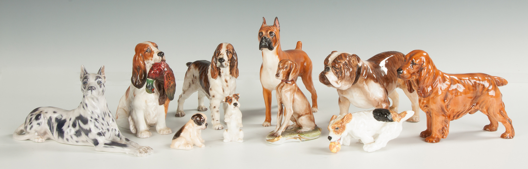 Appraisal: Group of Porcelain Dogs Incl Denmark Royal Doulton etc