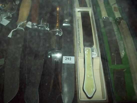 Appraisal: A COLLECTION OF FIVE ANTIQUE BREAD KNIVES AND A PAIR