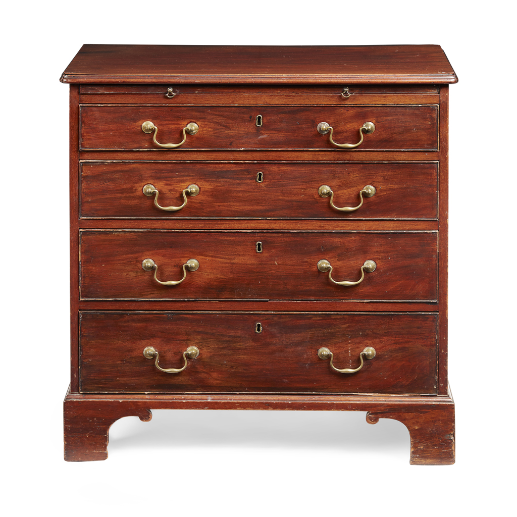 Appraisal: GEORGE III MAHOGANY CHEST OF DRAWERS TH CENTURY of neat