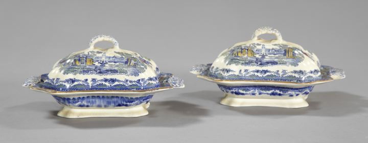 Appraisal: Good Pair of Ashworth Brothers Staffordshire Flow Blue Pottery Dishes