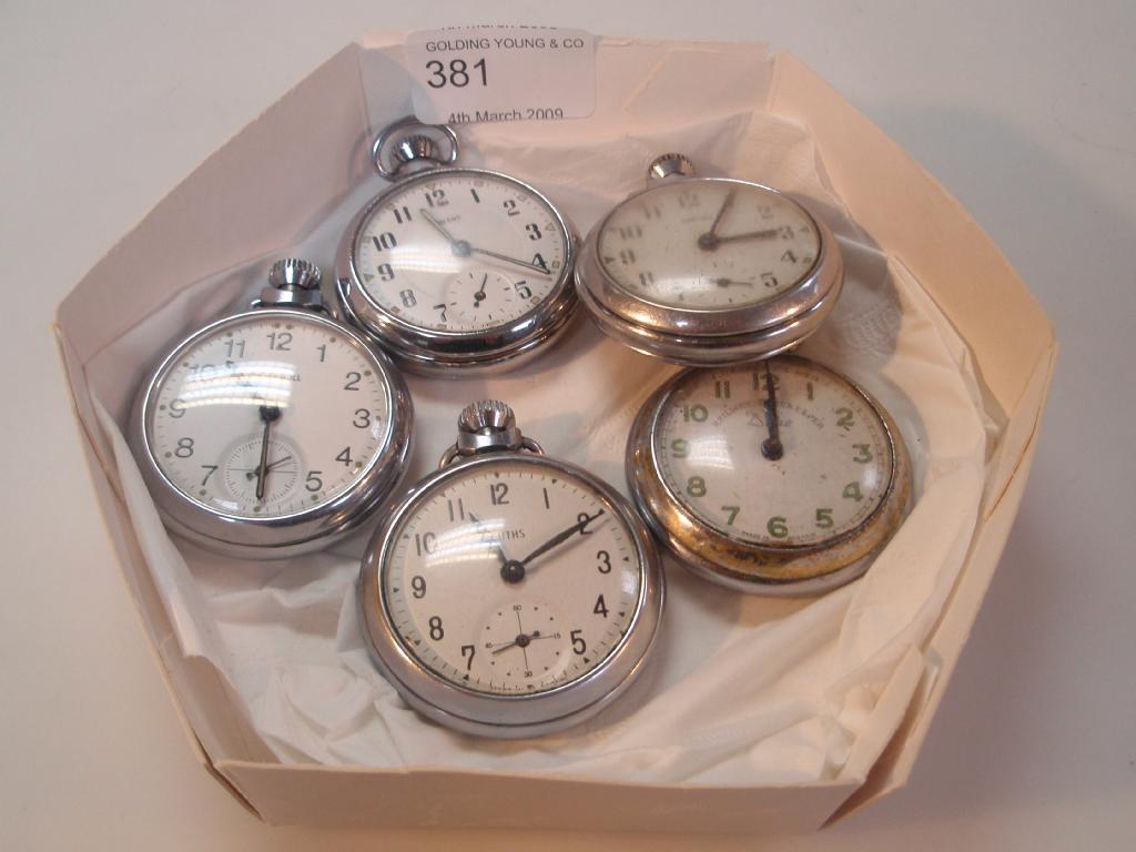 Appraisal: Five base metal pocket watches