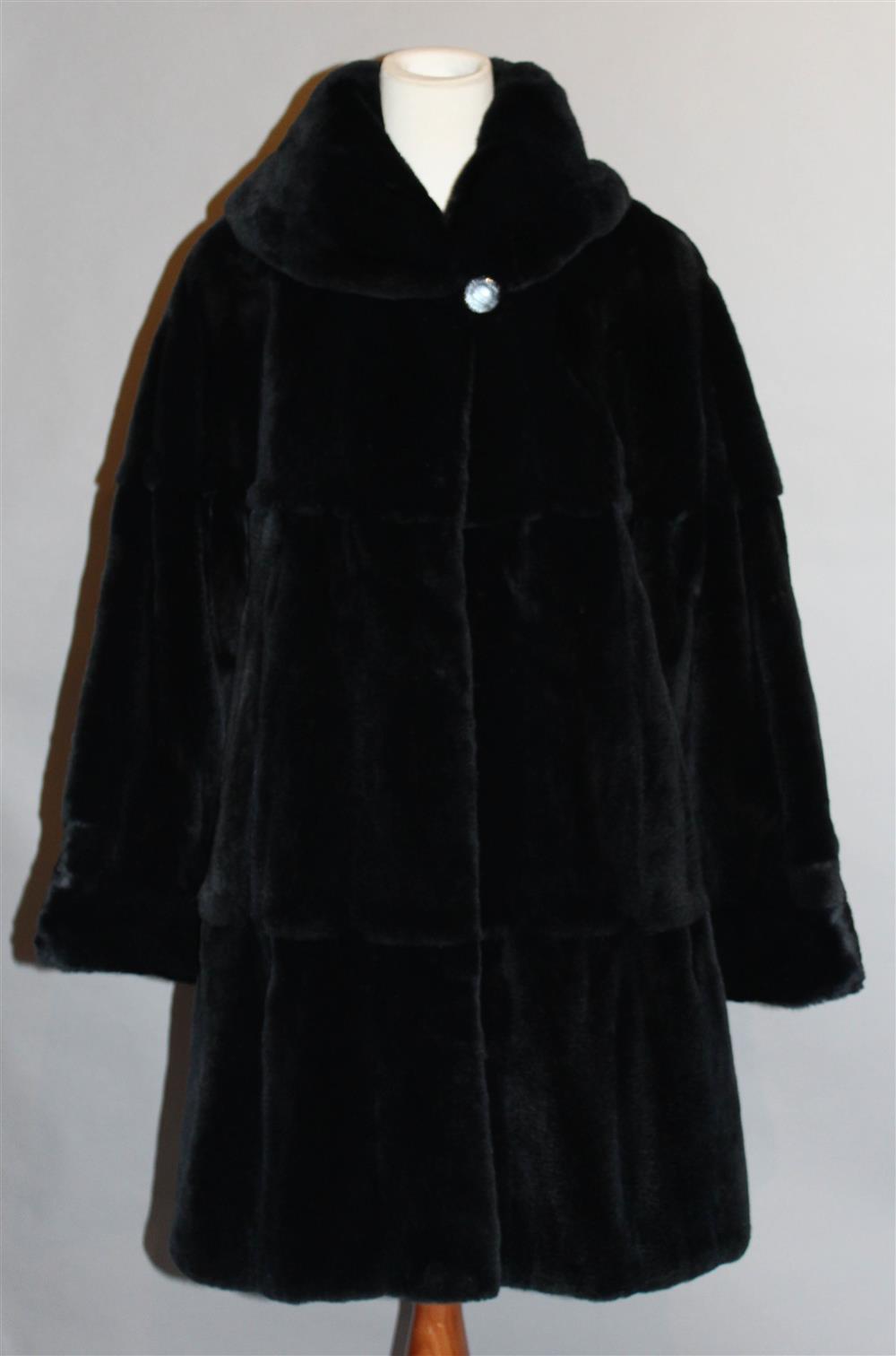 Appraisal: SHEARED MINK REVERSIBLE COAT WITH MIDNIGHT BLUE TAFFETA the mink