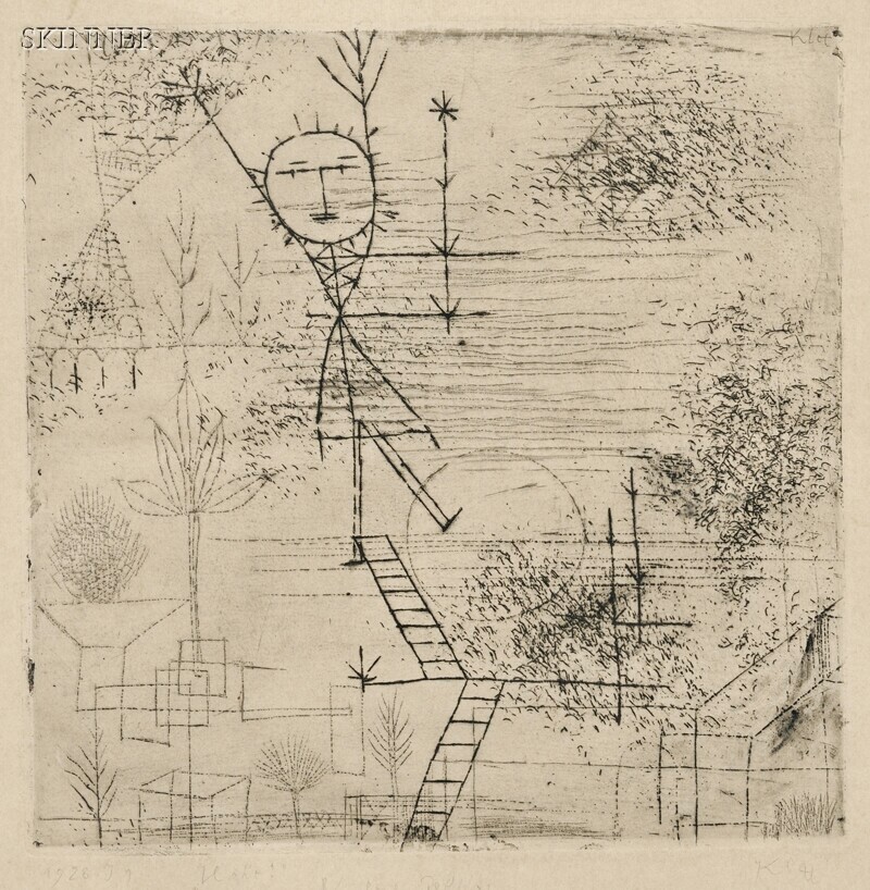 Appraisal: Paul Klee Swiss - H he Signed Klee in pencil