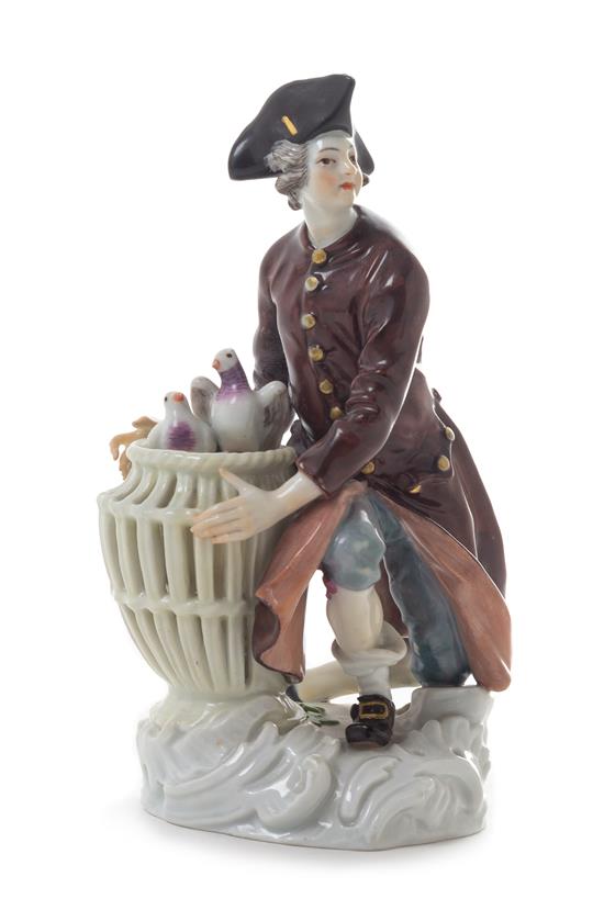 Appraisal: Sale Lot A Meissen Porcelain Figure depicting a pigeoner with