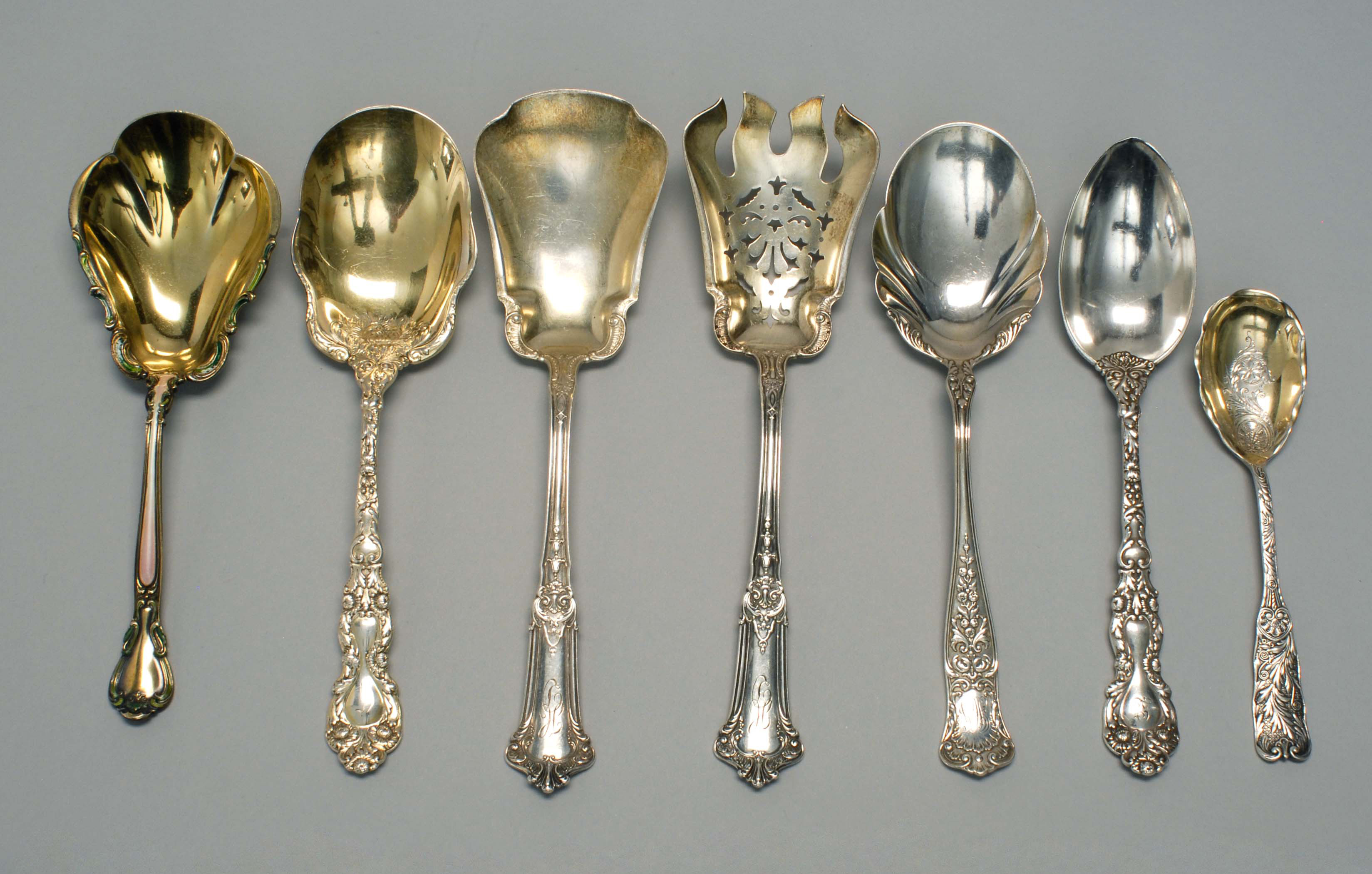 Appraisal: SEVEN GORHAM STERLING SILVER FLATWARE SERVING PIECES Late th Early