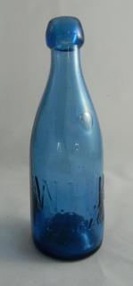 Appraisal: Soda bottle Soda- cobalt marked 'W H H Chicago' blob