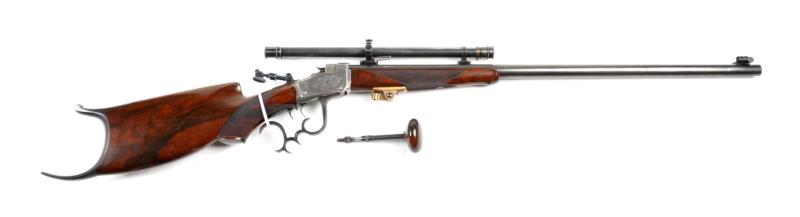 Appraisal: Winchester Pope Custom High Wall S S Rifle Serial Gun