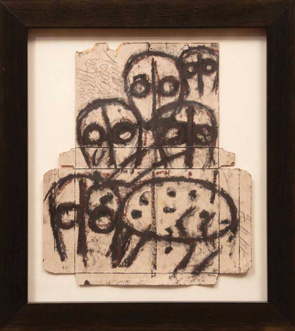 Appraisal: Michel Nedjar French b Untitled Abstract Faces mixed media on