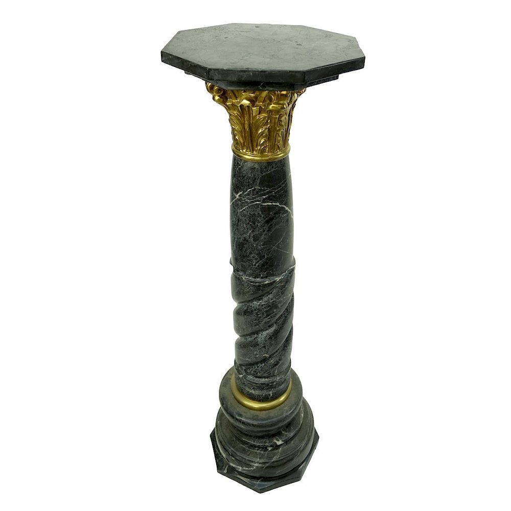 Appraisal: French Marble Bronze Pedestal Early to Mid th Century French