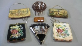 Appraisal: Four vintage purses with embroidery and tapestry together with a