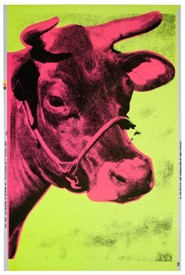 Appraisal: ANDY WARHOL after Cow Color screenprint printed in pink and