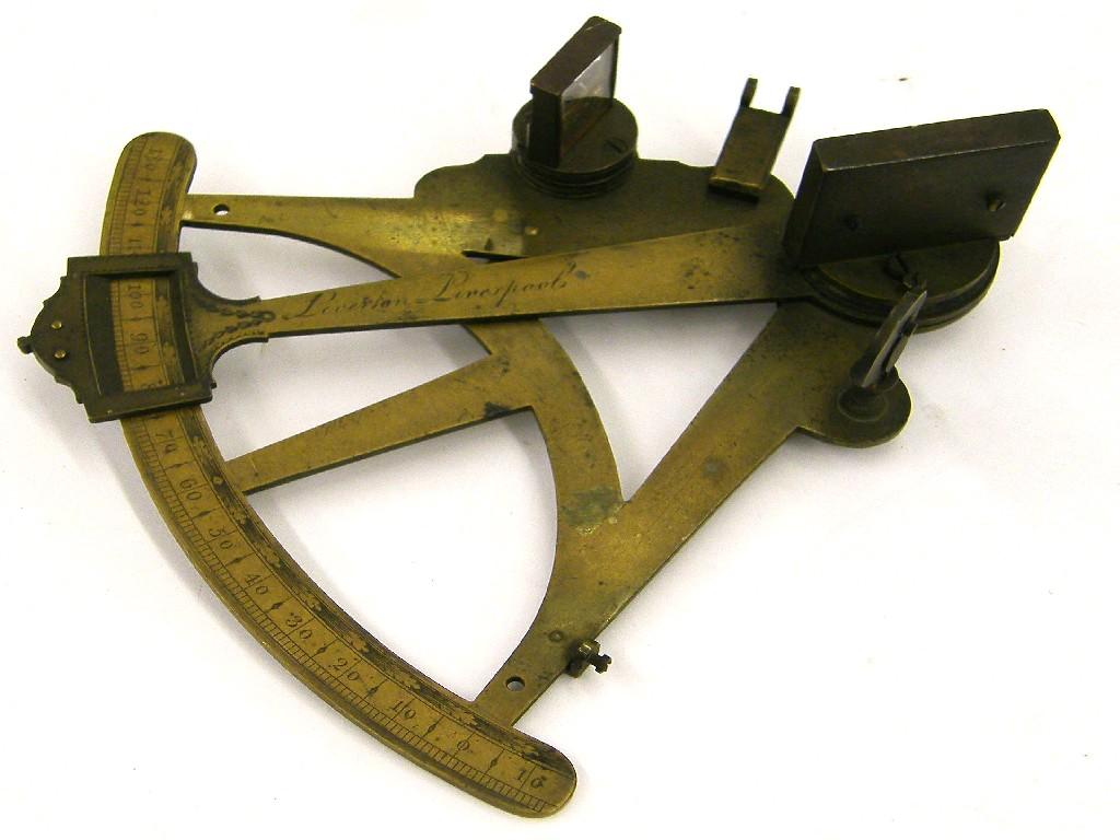 Appraisal: Brass sextant by Leverton of Liverpool inscribed long