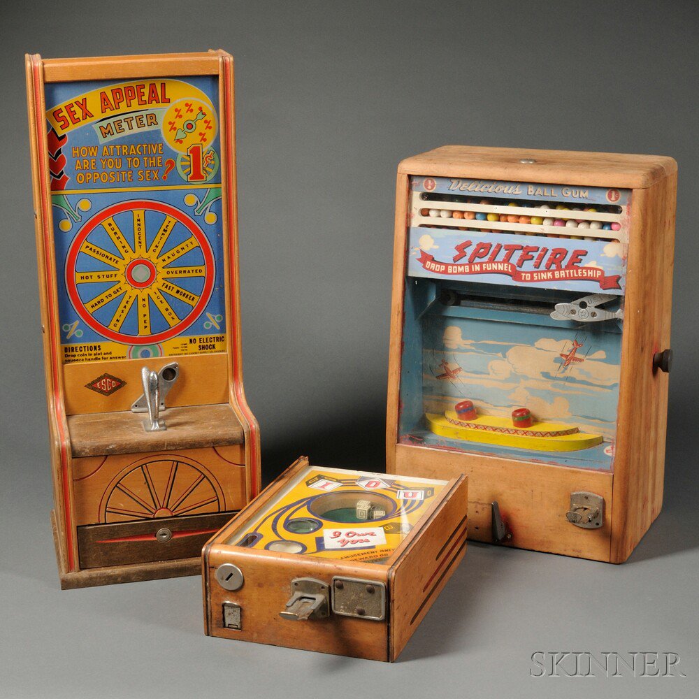 Appraisal: Three Mid-century Coin-operated Arcade Games the Sex Appeal Meter game