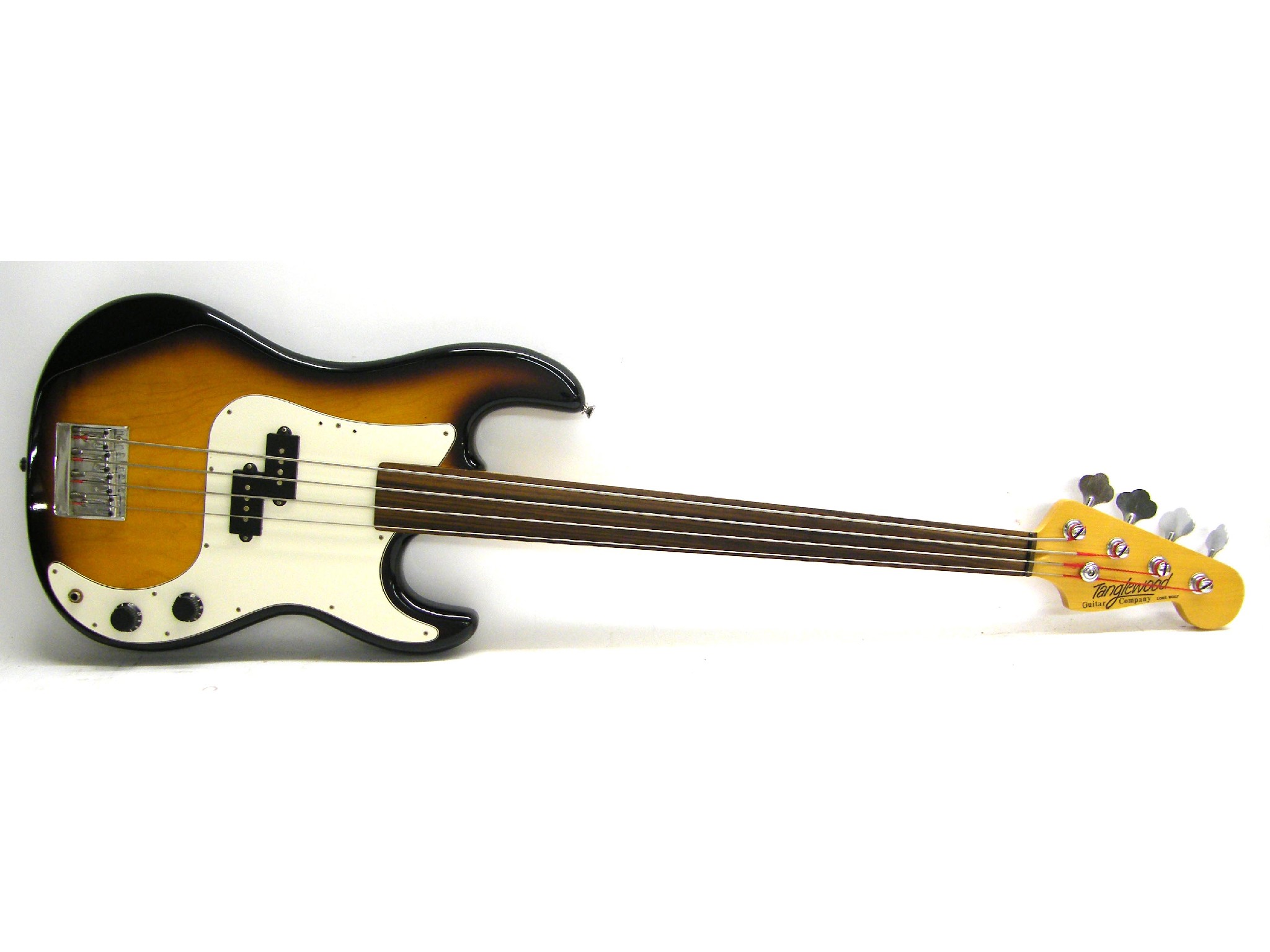 Appraisal: Tanglewood Lone Wolf fretless bass guitar sunburst finish electrics appear