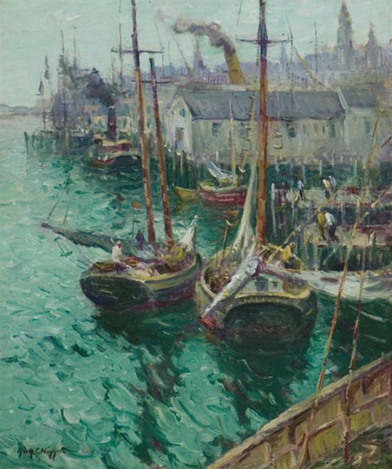 Appraisal: WIGGINS GUY CARLETON American - ''Easterly Winds'' Gloucester oil on