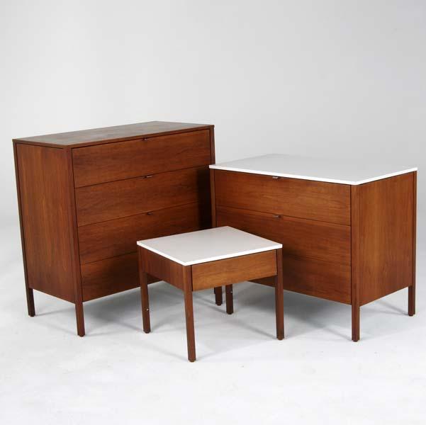 Appraisal: KNOLL Two dressers and a single-drawer nightstand two pieces with