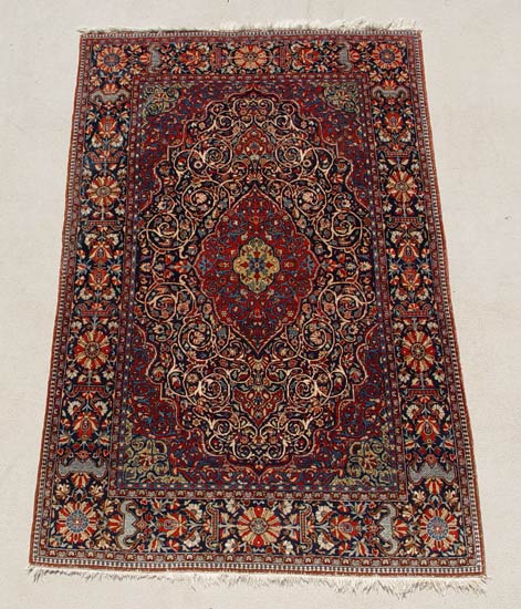 Appraisal: SEMI ANTIQUE HAND KNOTTED KASHAN CARPET Approx ' '' x