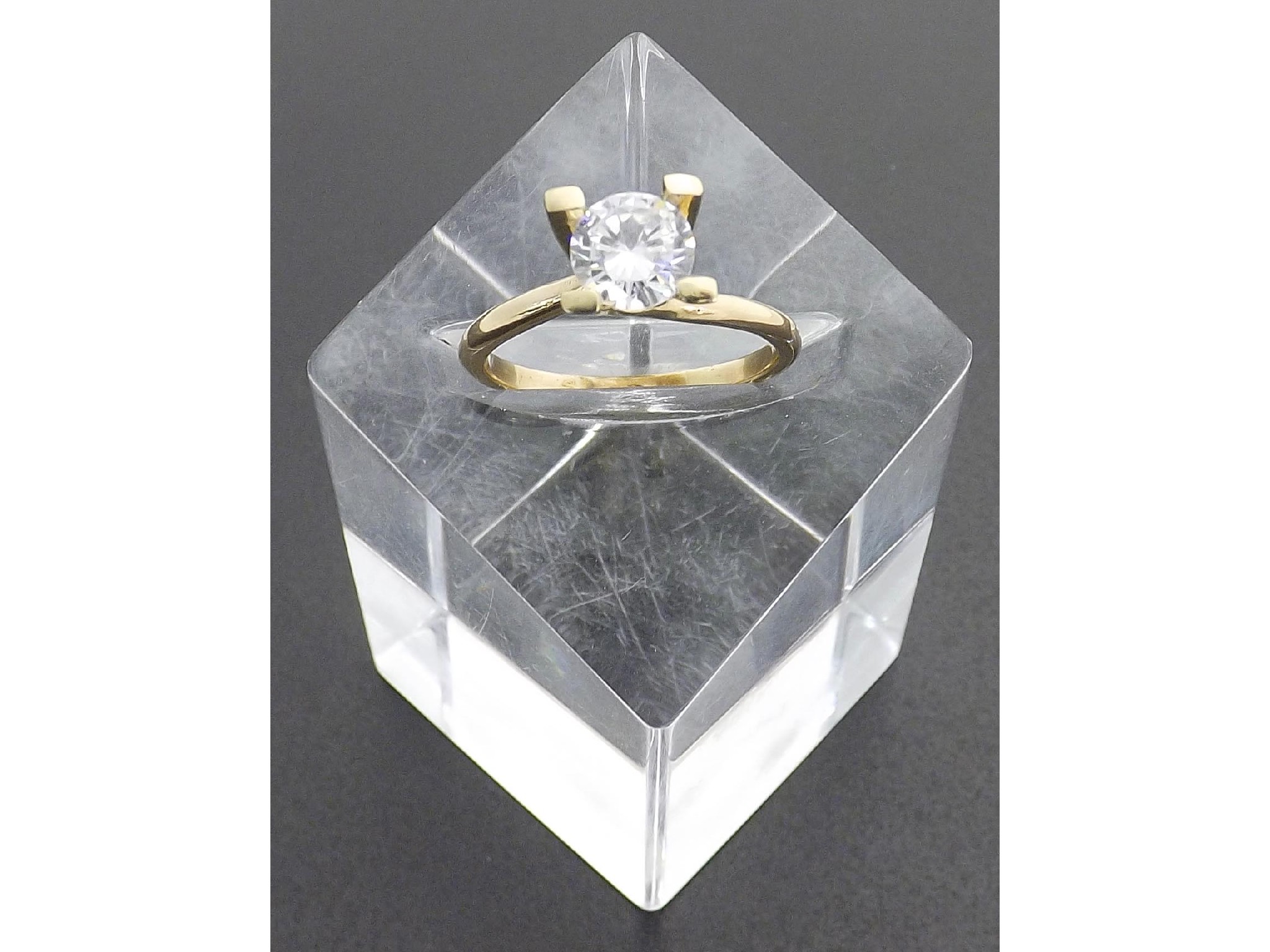 Appraisal: ct stone set solitaire ring in a raised setting gm