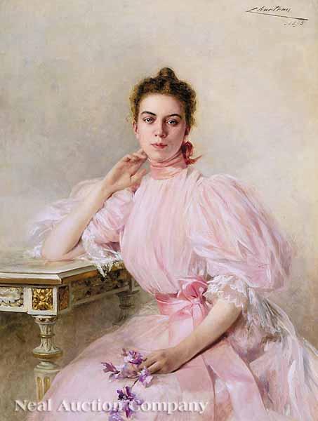 Appraisal: Theobald Chartran French - Portrait of Elizabeth Alvina Hyde oil