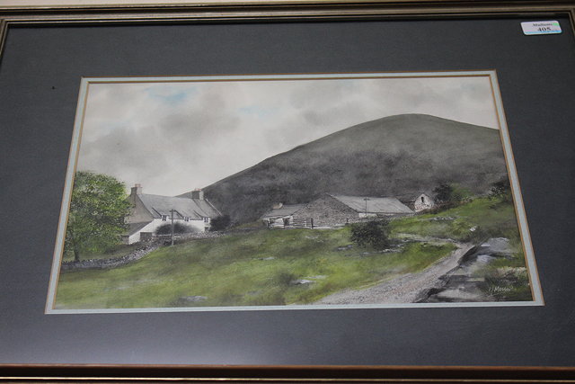 Appraisal: KEN J MESSER LATE TH CENTURY ENGLISH SCHOOL 'Welsh farm