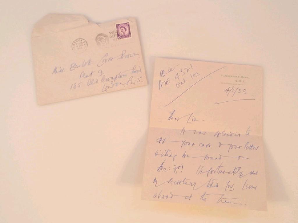 Appraisal: Douglas Bader A letter wrongly dated from Douglas Bader to