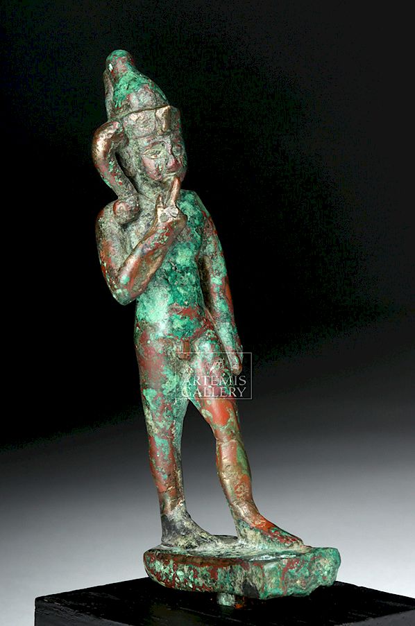 Appraisal: Egyptian Bronze Figure of God Harpokrates ex-Bonhams Originally Listed At