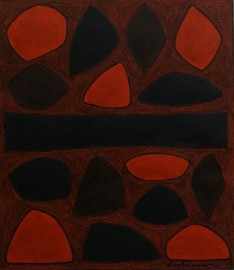 Appraisal: John Coburn - Desert Architecture Simpson Desert acrylic on paper