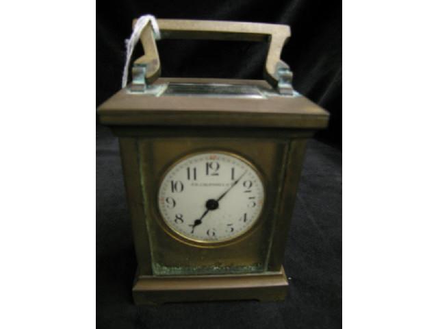 Appraisal: French Carriage Clock J E Caldwell retailer tall brass with