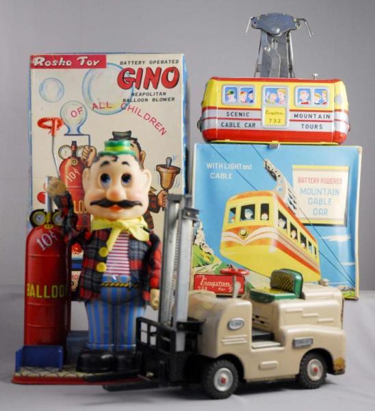 Appraisal: Lot of Miscellaneous Tin Toys Description Includes Rosko battery-operated balloon