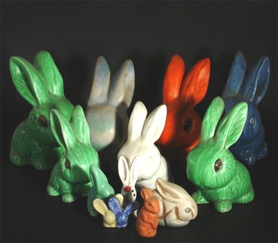 Appraisal: A collection of various ceramic rabbits including Denby various marks